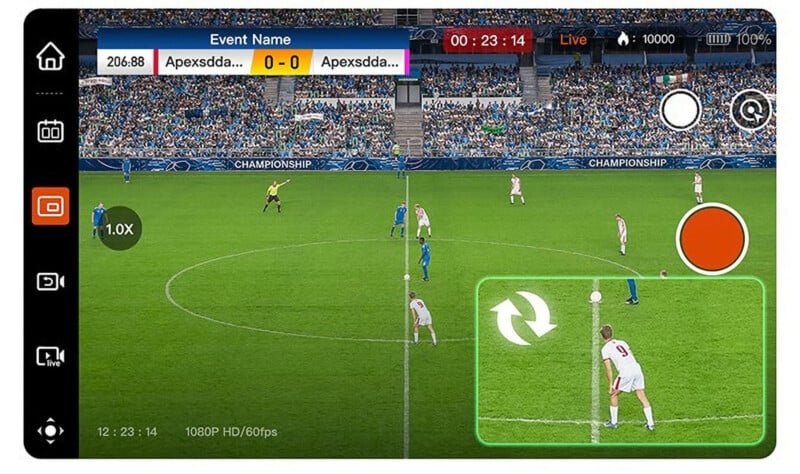 XbotGo Falcon urmărește automat acțiunea în timpul unui meci de fotbal