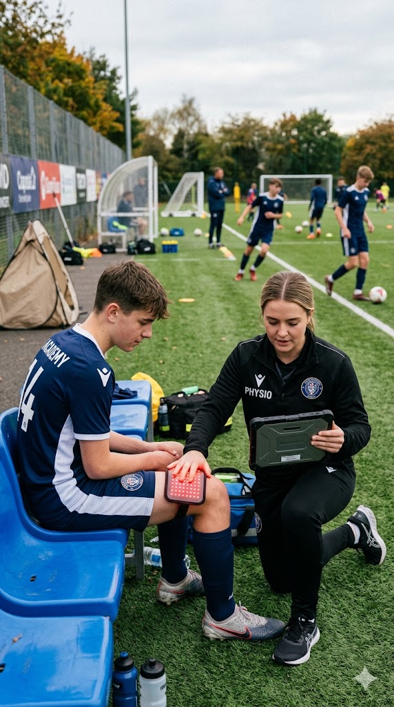 Football field at night under lights